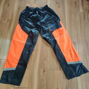 Vulcan Motorcycle Men’s Medium Biker Pants Black Orange Waterproof Elastic Waist